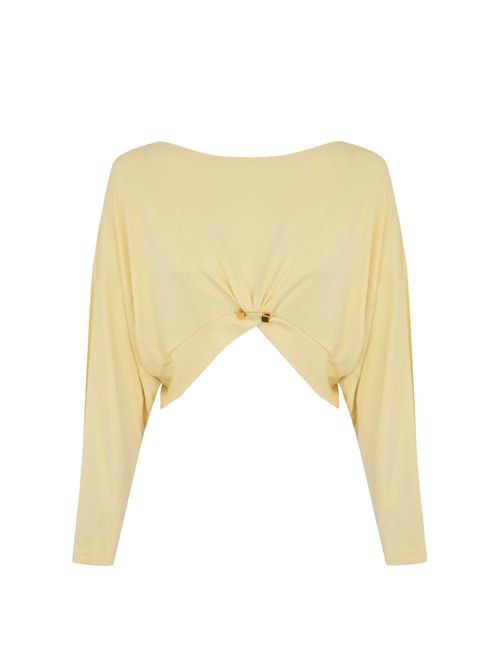 Maglia in jersey crepe Lemonade con piercing Elisabetta Franchi | MD00251E2DC7